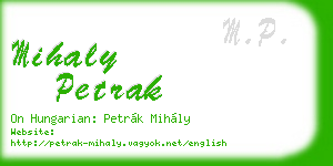 mihaly petrak business card